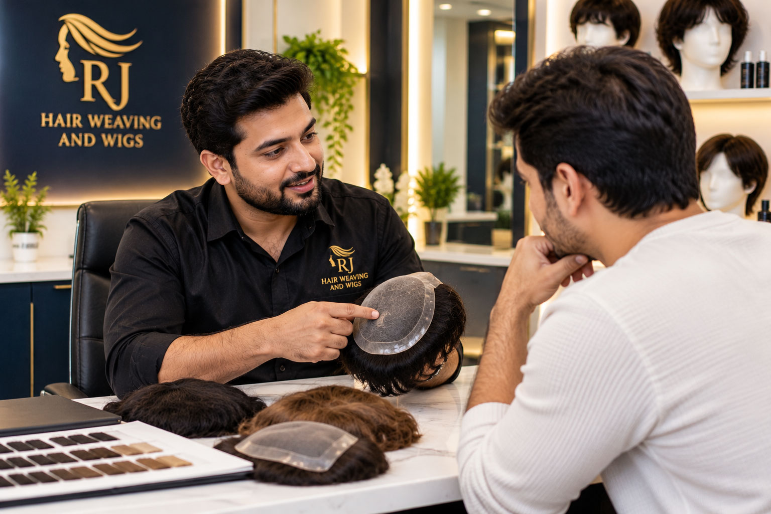 Hair replacement consultation and hair system options